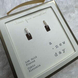 A New Day Gold Plated Earrings with Sparkling Stones